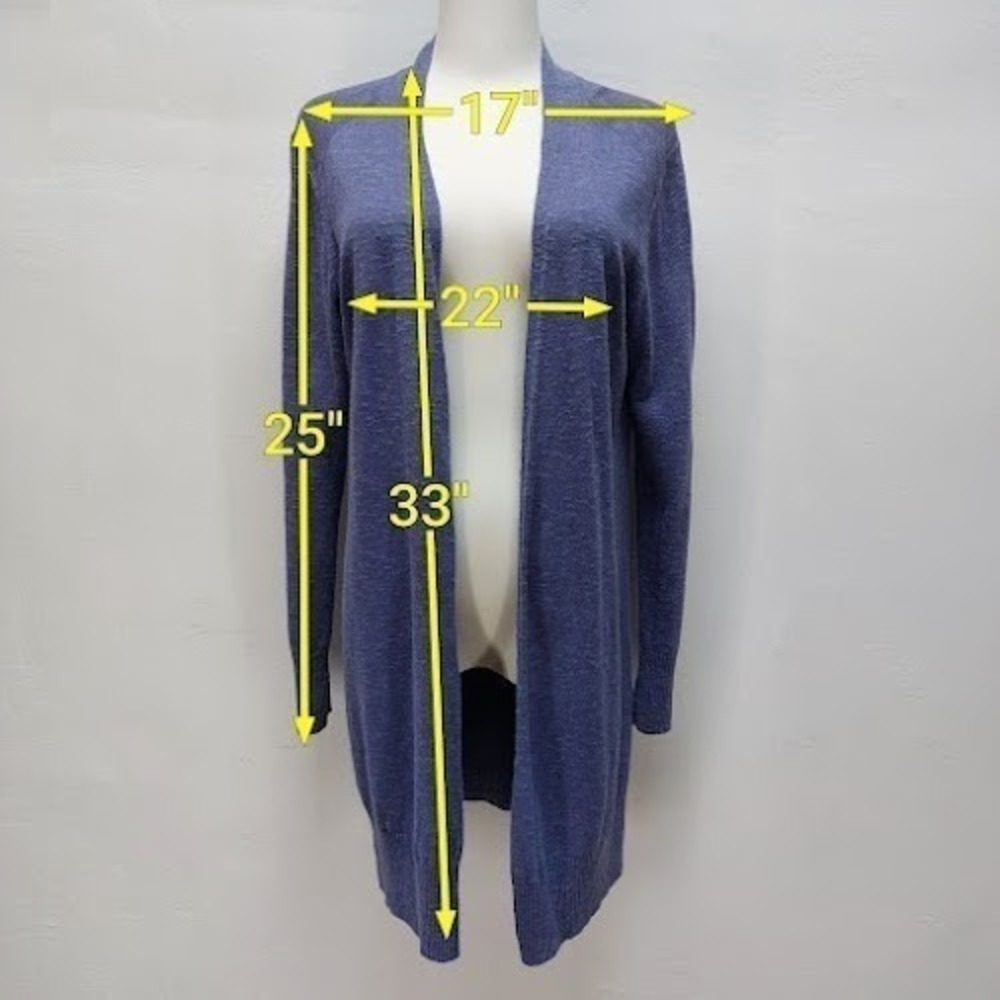 Eileen Fisher Cardigan Women's S Blue Linen Cotton Blend Open Front Poetcore - Picture 8 of 8